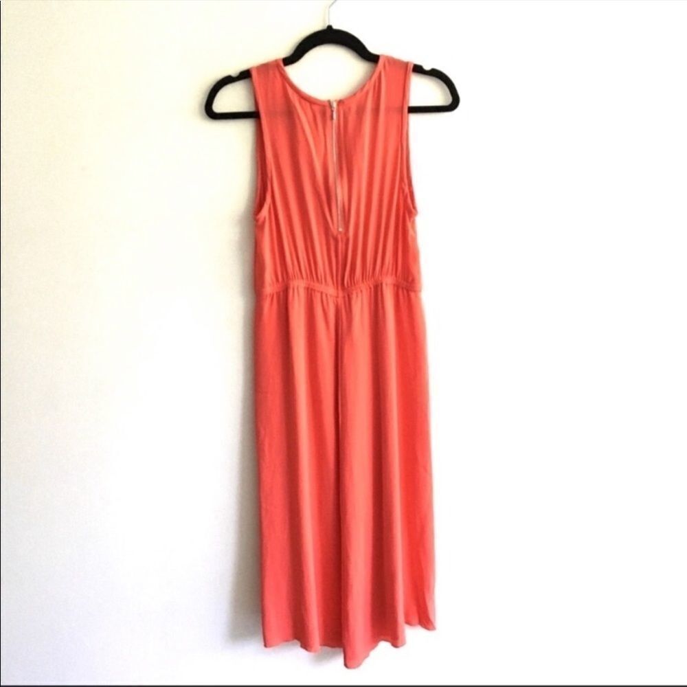 ARITZIA Silk Sleeveless V-Neck Midi Dress Melon S - Picture 5 of 7